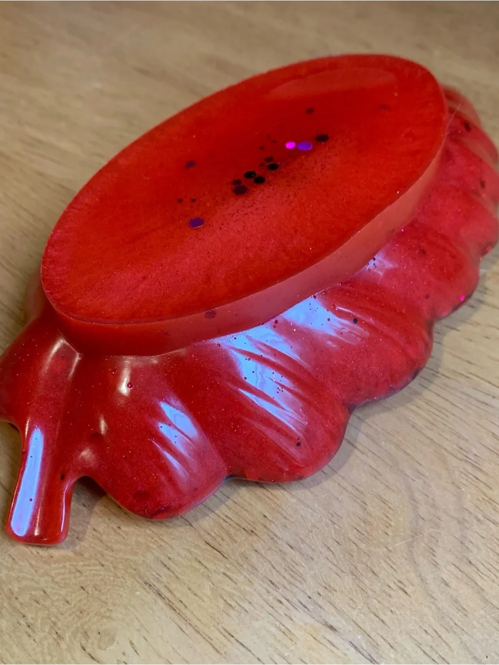 Red and Black Feather Trinket Tray
